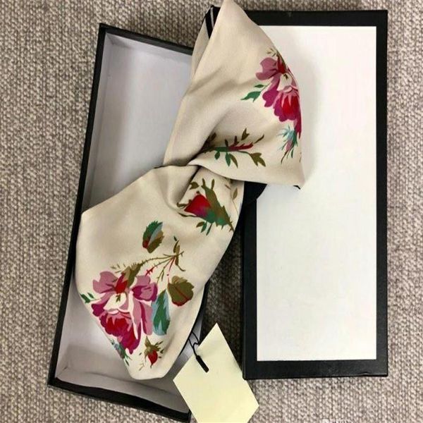 

designer brand silk elastic women headbands fashion luxury girls flowers hair bands scarf hair accessories gifts headwrap320m, Blue;gray