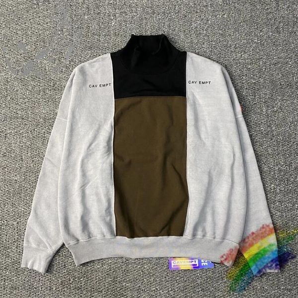 

patchwork sweatshirts men woman 1 crewneck grey, Black