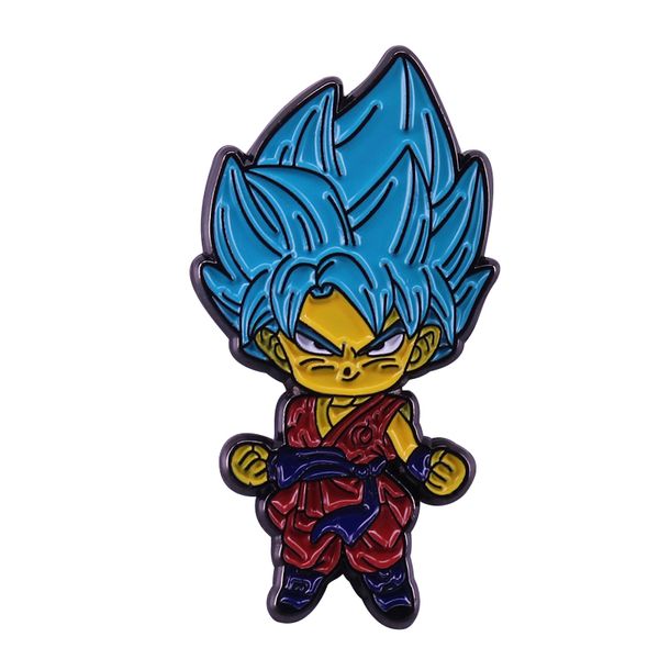 

super blue goku lapel pin