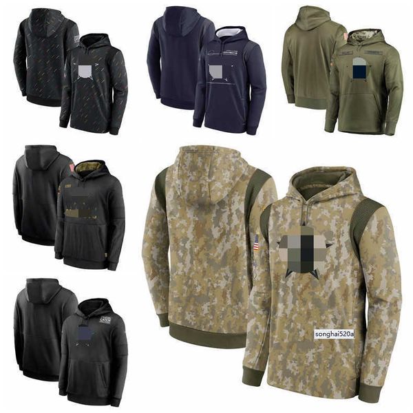

dalla men women youth cowboy 2021 salute to service therma performance pullover football hoodie camo, Black