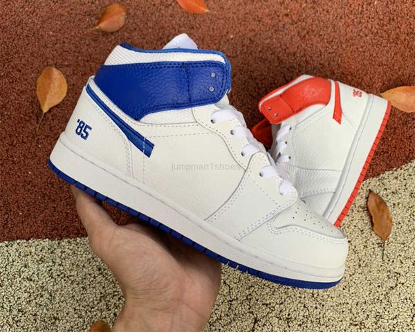 

boots jumpman 1 mid shoes 1s white multi color chile red men women fashion trainers sneakers sports with box, Black