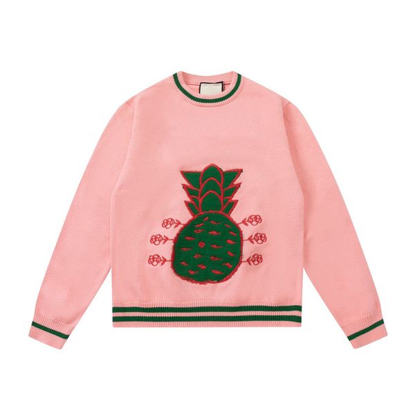 

new aop jacquard letter knitted sweater in autumn / winter 2022acquard knitting machine e custom jnlarged detail crew neck cotton c4ft43, Black