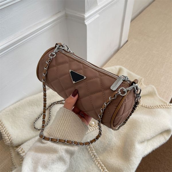 

tote bag 60% off women's 2022 cylinder foreign autumn chain trendy style new s simple rhombic lattice embroidery thread singl cdmak