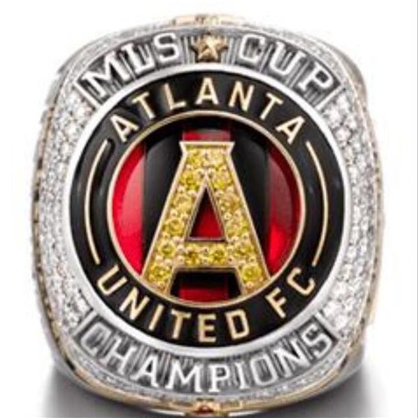 

2018 atlanta united fc major league soccer mls cup championship ring fan men gift whole drop 293f, Golden;silver