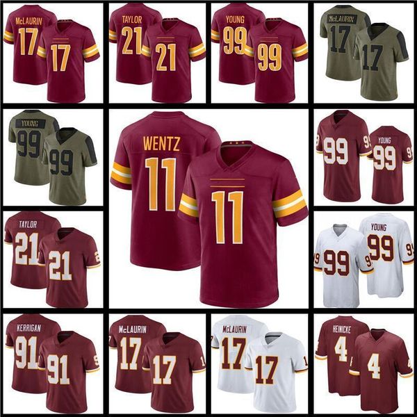 

jersey 99 chase young 11 carson wentz commanders football''nfl''jersey jonathan allen terry mclaurin 21 sean taylor anto, Black;red