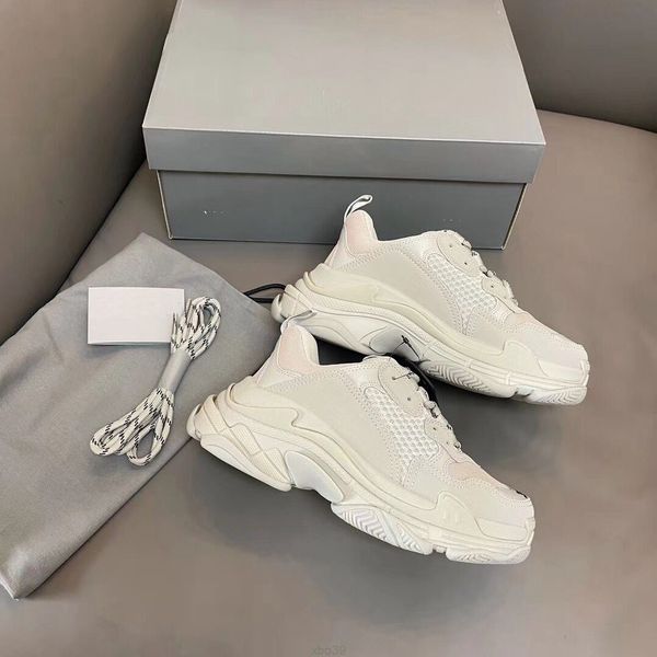 

triple s beige sneaker chunky shoes thick bottom dad shoe newst color casual shoe trainers included selling outdoor sneakerswholesale, Black
