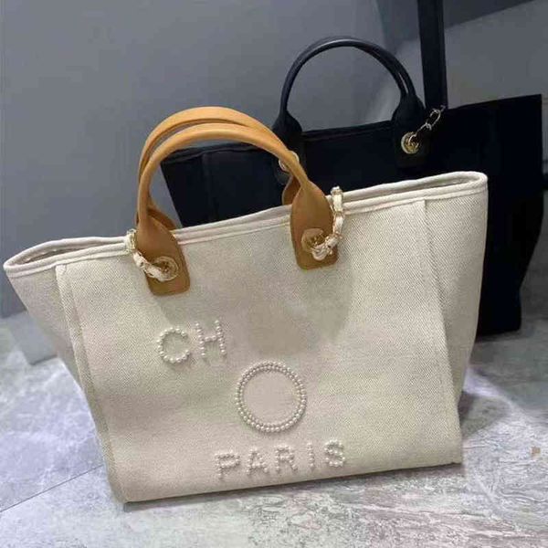 

luxury women's classic handbags beach bags brand ch pearl tote canvas evening bag designers ladies girl backpack female portable large