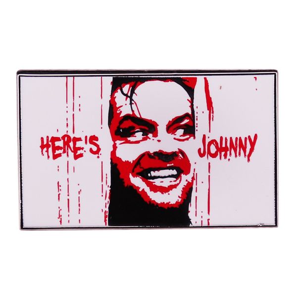 

heres johny enamel pin halloween horror movie badge brooch jewelry, Blue