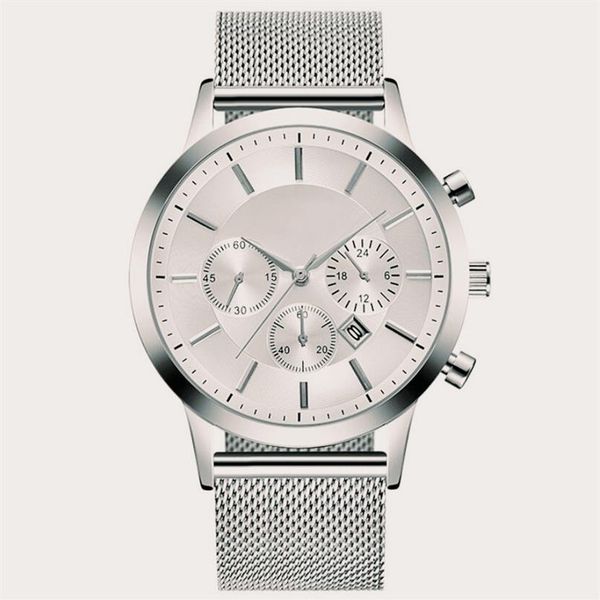 

2021 new luxury men watches super man watch gentalmen famous wristwatch car brand mesh strap male quartz boss three ey2930, Slivery;brown