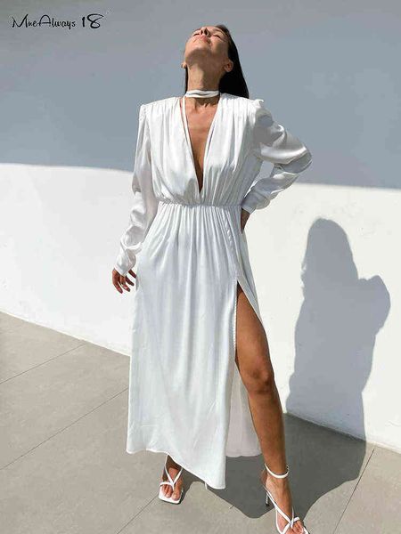 

mnealways18 deep v-neck tunic dress long sleve split long dress women draped high waist evening party dresses ladies autumn t220819, Black;gray