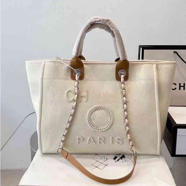 

luxury pearl fashion handbags women's evening bags brand ch canvas beach bag designers female large capacity shopping totes handbag big