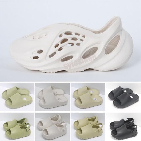 

fashion summer sandal children shoes boy girl youth kid kany wes slide desert sand beach slipper foam runner bone330v, Black