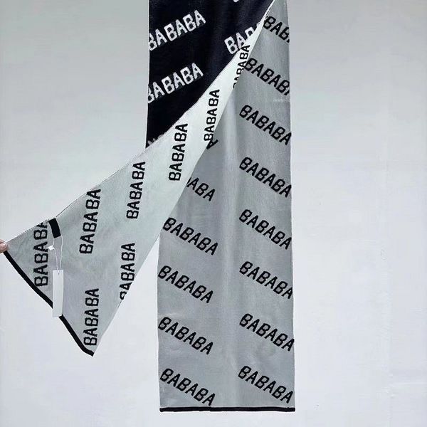 

winter luxury double sided wool mens scarf classic letter designer scarf for women gift scarves, Blue;gray