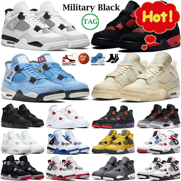 

4 basketball shoes for men women 4s military black cat sail red thunder white oreo cactus jack blue university infrared cool grey mens