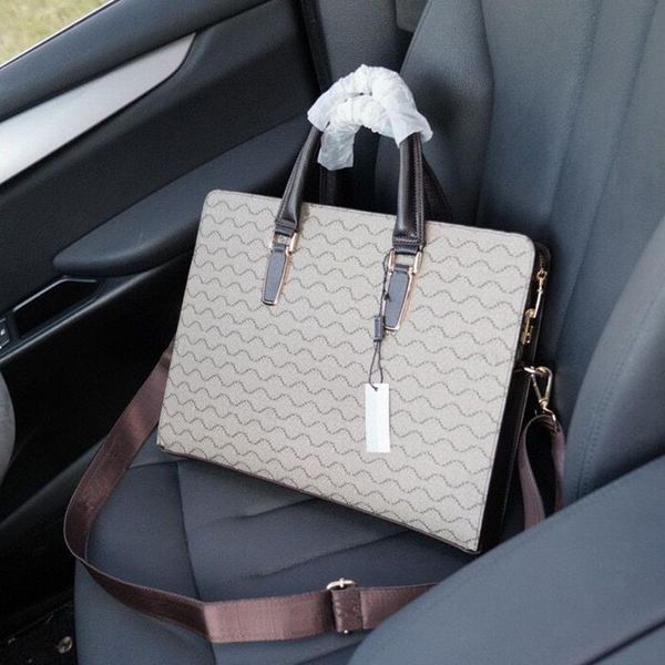 

5a luxurys print letter briefcases fashion briefcase bags mens 2022 classic lappostman men double hardware bag r