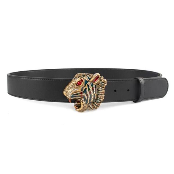 

luxury designer belt tiger buckle fashion genuine leather women belts men letter waistband add box256d, Black;brown