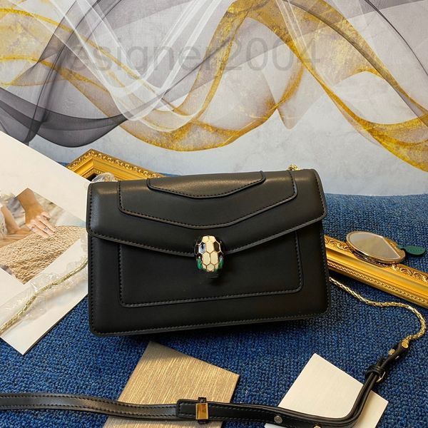 

evening bags designer 2022 new enamel snake head small square bag high sense leather fashion chain one shoulder messenger summer simple dyx1