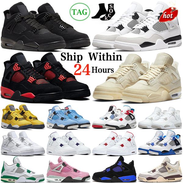 

jumpman 4 4s mens basketball shoes military black cat white oreo bred sail red thunder university blue motorsports cactus jack men women