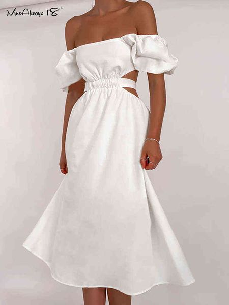 

mnealways18 off-the-shoulder women dress high waisted hollow out a-line party dress ladies club summer white dresses female t220819, Black;gray