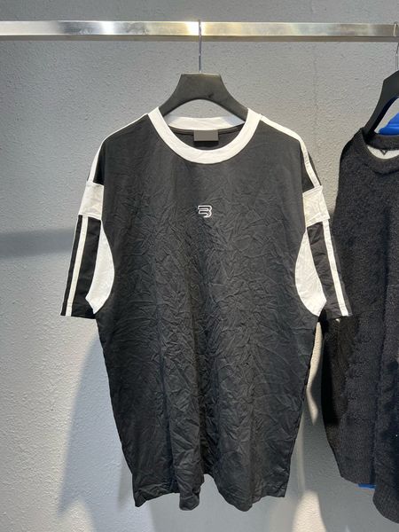 

men's plus tees & polos round t-shirt plus size neck embroidered and printed polar style summer wear with street pure cotton r3w, White;black