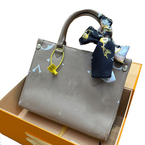 

classic onthego totes embossing printing shoulder bags france brand old flower genuine leather women crossbody bag shopping handbag designer