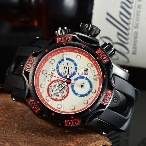 

100% function good quality reserve venom rubber strap 52mm men quartz undefeated invicible watch300q, Slivery;brown