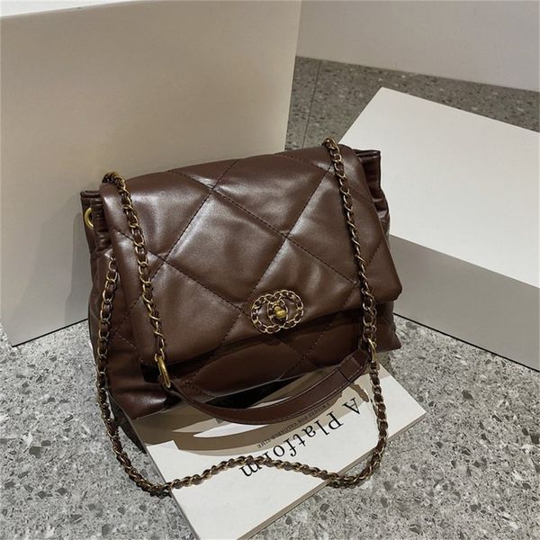 

tote bag messenger this capacity trendy 60% off chain women's large 2022 new lattice autumn year's fashion popular s rho jngkr