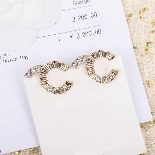

2021 stud earring with diamond for women wedding jewelry gift have box stamp ps4824200c, Golden