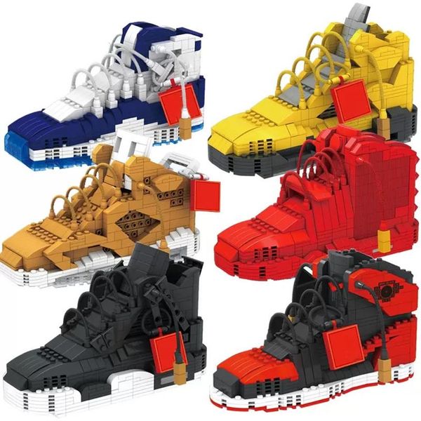 

cute sport shoe building blocks basketball shoes sneakers pen holder mini diamond bricks kit model toys for kids gifts adult316g