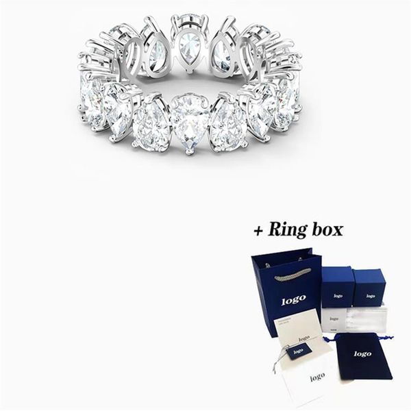

fashion jewelry swa new vittore pear white gold ring graceful drop shape decorative female romantic gift245c, Silver