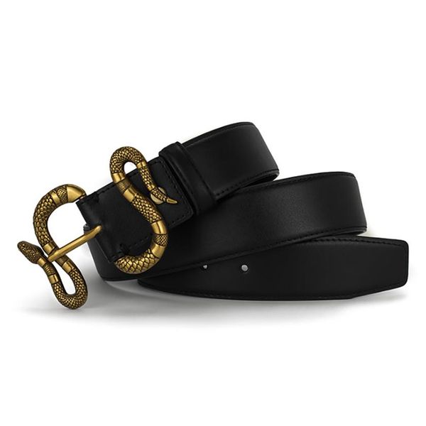 

men designers belts luxury vintage designer belt snake buckle men women genuine real leather dress strap double220i, Black;brown