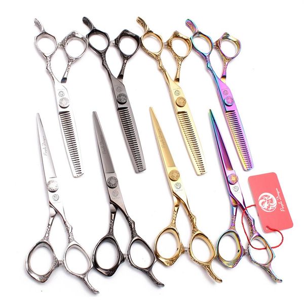 

1set 6 razor edge blade 440c haircutting hair cutting scissors thinning shears barber hairdressing scissors professional hai257e