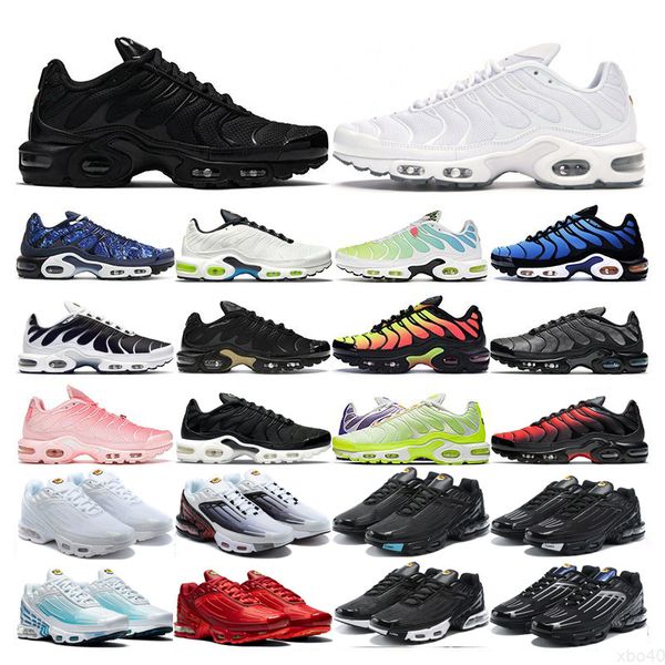 

handsome tn plus 3 running shoes tn mens women triple white black laser blue volt glow oreo womens breathable sneakers trainers outdoor spor