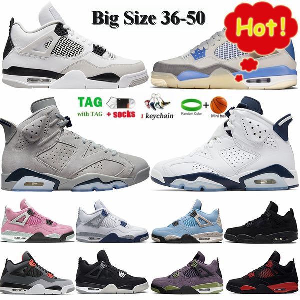

mens basketball shoes size 36-50 4 4s fire red thunder white oreo military black cat jumpman university blue midnight navy 6 6s unc womens
