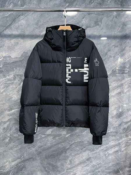 

mens down jackets stylist coat parka classic puffer jacket hooded thick down coats womens feather windproof outerwear removable hat, Black