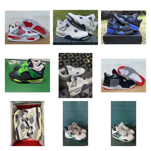 

2022 traderjoes with box mens and womens basketball shoes sneakers for men 4s superman blue grey cement motorsport pure money black blue red