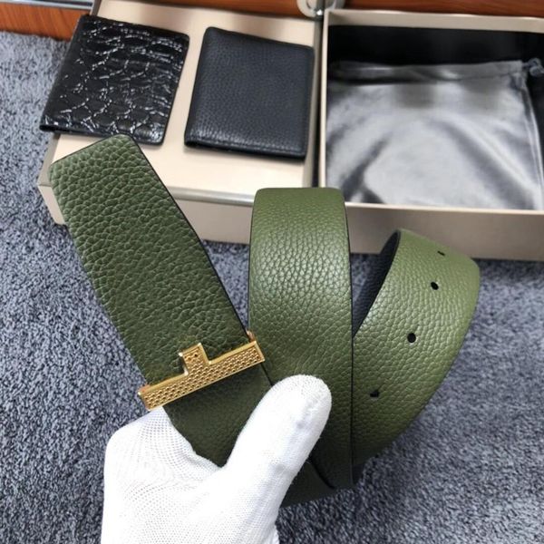 

2022 new belts men clothing accessories business belts for men big buckle fashion mens leather whole with origina311f, Black;brown