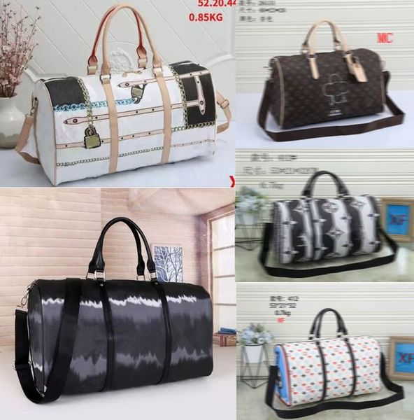 

classical men duffle bag for women hand luggage travel bag pvc leather handbags large cross body totes 45-50-55cm backpacks girls boys walle
