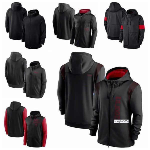 

atlanta men women youth falcon football sideline team performance full-zip hoodie black