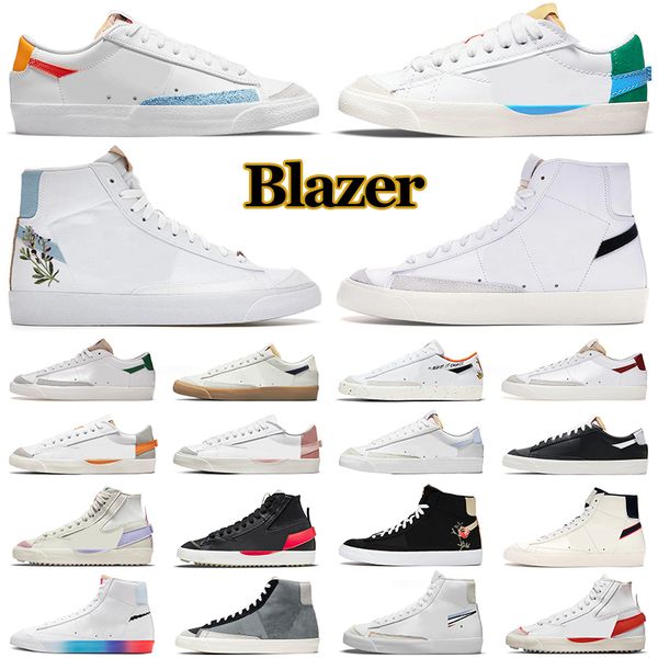 

blazer mid 77 casual shoes vintage blazers low men women designer sneakers mens trainers jumbo black white indigo pine green sketch