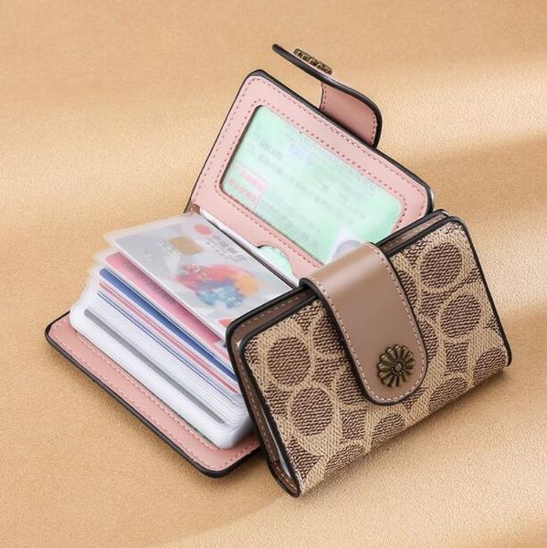 

designer women man print card holders prevent demagnetization ultrathin fashion luxury hasp lady coin purse multi funcito bank mini card, Brown;gray