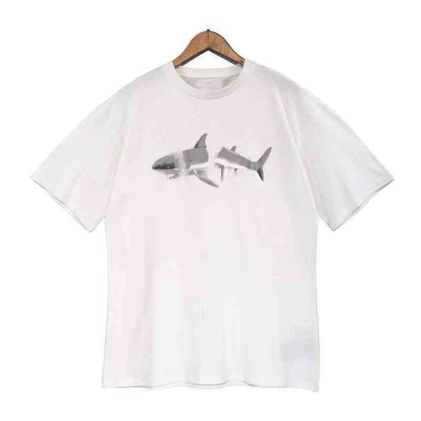

men's t-shirts pa loose letters teen couples collarless shark print sports running short sleeves 02, White;black