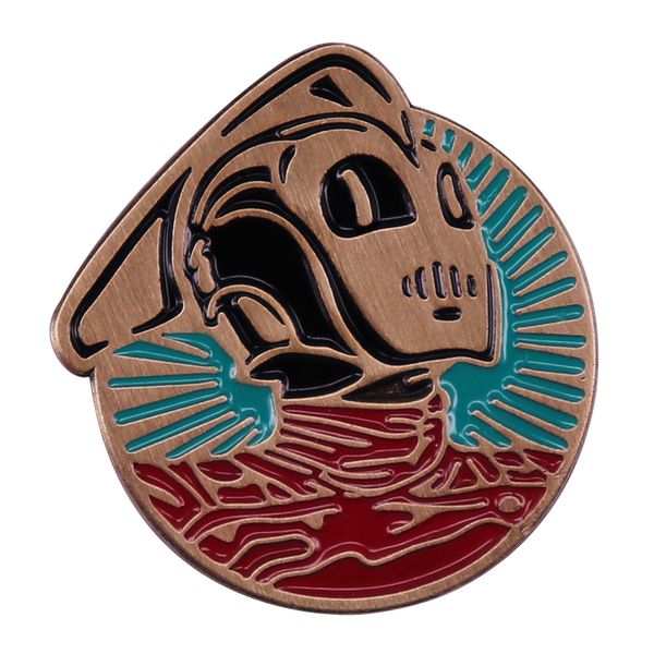 

1991 film the rocketteer enamel pin helmet superhero medal brooch accessories comic fan gift, Blue