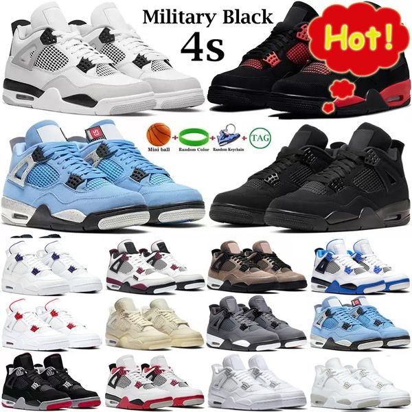 

basketball shoes for men women 4 jumpman 4s military black cat sail red thunder white oreo cactus jack dark blue mocha university mens
