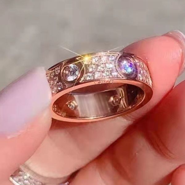 

designer jewelry luxury car men women ring rose gold diamond band rings fashion accessories valentine's day gifts 88, Silver
