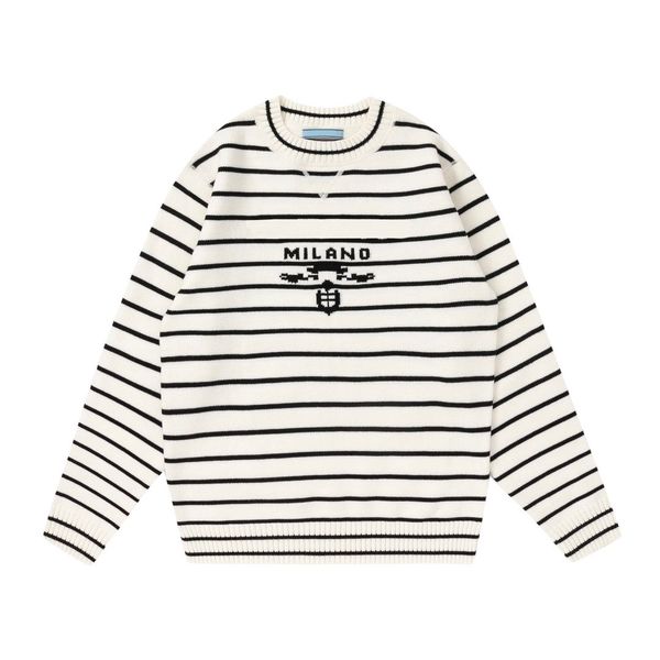 

new aop jacquard letter knitted sweater in autumn / winter 2022acquard knitting machine e custom jnlarged detail crew neck cotton r46d3ryf, White;black