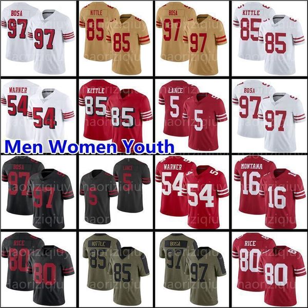 

jersey 5 trey lance''nfl''jersey fred warner 97 nick bosa 85 george kittle deebo samuel jerry rice javon kinlaw raheem m, Black;red