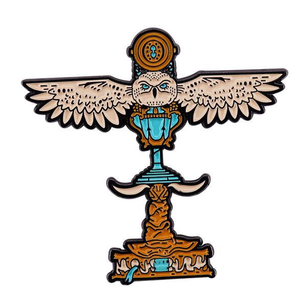 

hedwig happiness - wizard magic world brooch pins, Blue