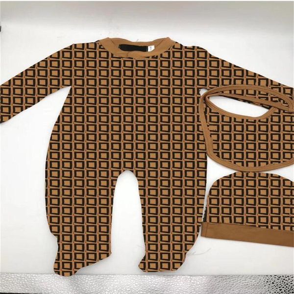 

newborn baby girls romper onesies 3pcs set with cap cotton bear printed jumpsuit one-piece onesies jumpsuits toddler infant kids d285w, Blue