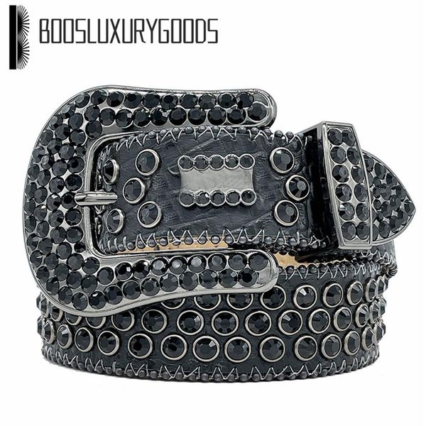 

2022 designer bb belt simon belts for men women shiny diamond belt black on black blue white multicolour2523, Black;brown